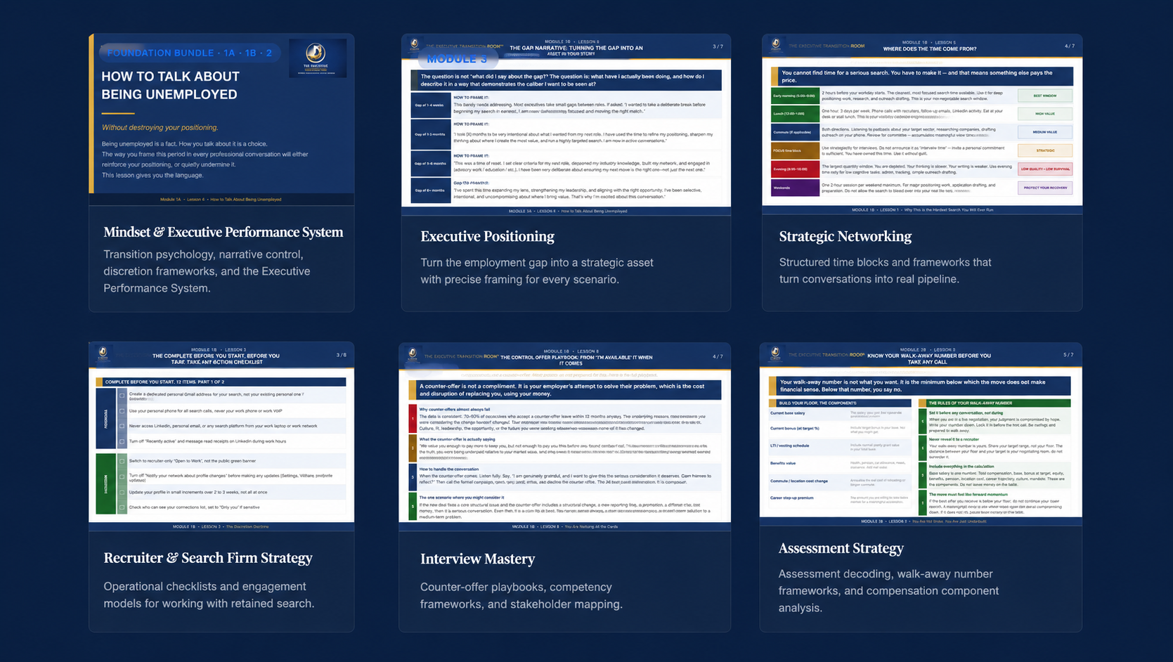 Inside the ETR Skool community — module lessons, frameworks, and worksheets.